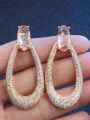 thumb Copper With Cubic Zirconia Delicate Water Drop Cluster Earrings 2