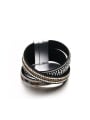 thumb Fashionable Cross Design Artificial Leather Rhinestone Charm Bracelet 0
