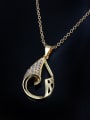thumb Exquisite 18K Gold Plated Water Drop Shaped Zircon Necklace 2