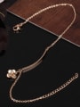 thumb Simple Rose Gold Plated Flower Titanium Anklet 2