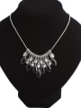 thumb Retro style Marquise Stones Pendant Alloy Necklace 2