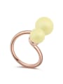 thumb Personalized Two Imitation Pearls Alloy Ring 0