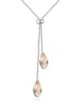 thumb Simple Water Drop austrian Crystals Platinum Plated Necklace 2