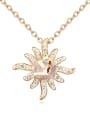 thumb Fashion Cubic austrian Crystals Flowery Pendant Alloy Necklace 2