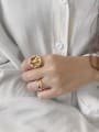 thumb 925 Sterling Silver With Gold Plated Vintage Hollow  Round Free Size Rings 1