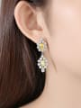 thumb Copper With Platinum Plated Luxury Flower Drop Earrings 1