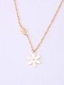 thumb Titanium With Gold Plated Simplistic Snowflake Necklaces 2