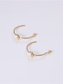 thumb Titanium With Gold Plated Simplistic Round Hoop Earrings 2