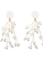 thumb Alloy With Gold Plated  Imitation Pearl Bohemia Flower Earrings 2