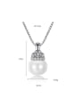 thumb Sterling Silver AAA zircon 90-95 freshwater pearl necklace 3