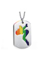 thumb Exquisite Square Shaped Colorful Glue Double Layer Pendant 0
