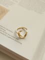 thumb Sterling silver star moon gold free size ring 2