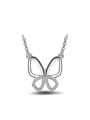 thumb Simple Hollow Butterfly Cubic Zirconias Copper Necklace 0