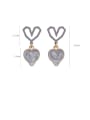 thumb Alloy With Rose Gold Plated Cute Heart Drop Earrings 4