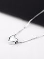 thumb Simple Heart shaped Silver Necklace 3