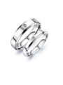thumb Titanium With White Gold Plated Simplistic Round Band Rings 0