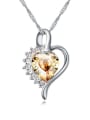 thumb Fashion Heart austrian Crystals Pendant Alloy Necklace 4