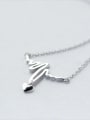 thumb S925  Silver Heart ECG Shape Personality Necklace 0