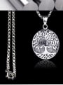 thumb Stainless Steel With Antique silver plated Trendy Oval life tree Necklaces 2