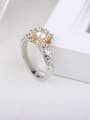 thumb Exquisite Double Color Flower Shaped Glass Bead Ring 2