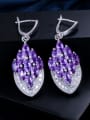 thumb Copper With Platinum Plated Fashion Water Drop Cluster Earrings 0
