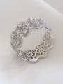 thumb Fashion Cubic Zirconias Hollow Silver Opening Ring 2
