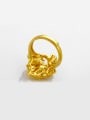 thumb Copper Alloy 23K Gold Plated Ethnic Flower Women Opening Ring 2