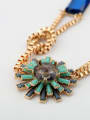 thumb Alloy Gold Plated Flower Semi-Precious Stones Necklace 1
