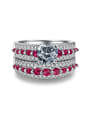 thumb Extravagant Red Corundum Zircons Women Ring 0