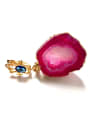 thumb Exaggerated Natural Pink Crystal Geode Earring 1