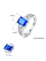 thumb 925 Sterling Silver With Glass stone Simplistic Square Band Rings 4