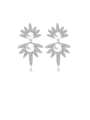 thumb Copper With Platinum Plated Luxury Flower Cluster Earrings 0
