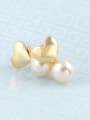 thumb Exquisite 18K Gold Heart Shaped Pearl Drop Earrings 1