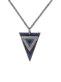thumb Middle East Micro Pave Colorful Triangle Necklace 3