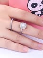 thumb 925 Sterling Silver With  Cubic Zirconia Delicate Square Stacking Rings 2