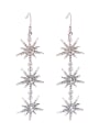 thumb Sparking Star Shaped Rhinestones Alloy Drop Earrings 0