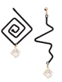 thumb Alloy With New Simple Irregular Wave ECG Earrings 1
