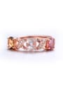 thumb Rose Gold Plated Colorful Gemstones Ring 1