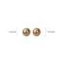 thumb 925 Sterling Silver With Gold Plated Fashion Pearl Round Stud Earrings 3