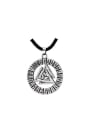 thumb Personality Antique Silver Plated Geometric Shaped Alloy Necklace 0