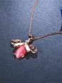 thumb Exquisite Dragonfly Shaped Opal Stone Necklace 2