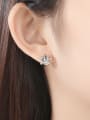 thumb Copper With White Gold Plated Punk Skull Stud Earrings 1