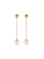 thumb Temperament Gold Plated Pink Shell Drop Earrings 0