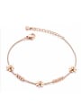thumb Stainless Steel With Rose Gold Plated Cute Flower Bracelets 0