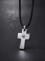 thumb Delicate Cross Shaped Artificial Leather Necklace 1