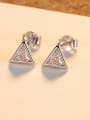 thumb 925 Sterling Silver  Simplistic Triangle Stud Earrings 3