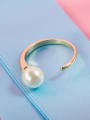 thumb Open Design Gold Plated Artificial Pearl Ring 2