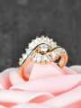 thumb Fashion White Zirconias Gold Plated Copper Ring 2