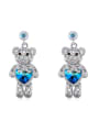 thumb Personalized Shiny austrian Crystals-covered Cartoon Bear Drop Earrings 0