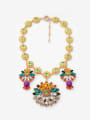 thumb Colorful Flower Artificial Stones Alloy Necklace 0